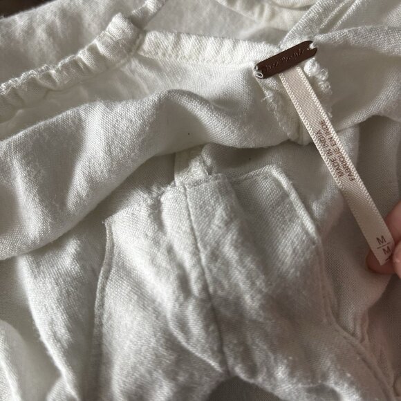 Free People Harem Pants Jumpsuit Playsuit Womens M Ivory Boho Hippie Lagenlook - Picture 9 of 16